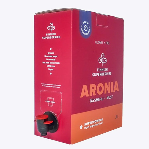 Måske verdens bedste Aronia-juice - Økologisk, ufortyndet, uden tilsat sukker 3 Liter