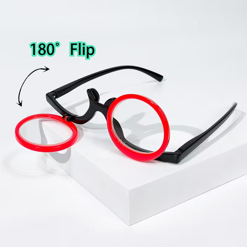 Makeupbrille med vippeglas – begge glas kan vippes ned