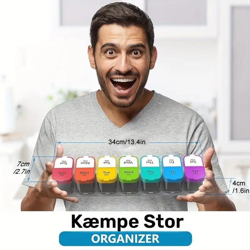 Ekstra Stor Ugentlig Pilleorganisator - XL Daglig Pillekasse