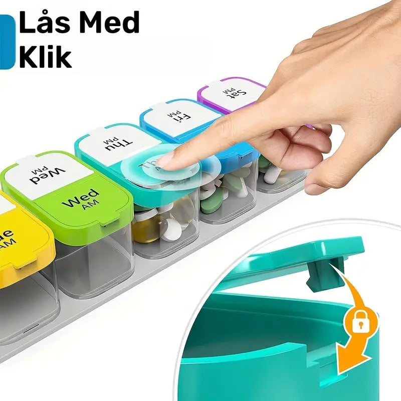 Ekstra Stor Ugentlig Pilleorganisator - XL Daglig Pillekasse