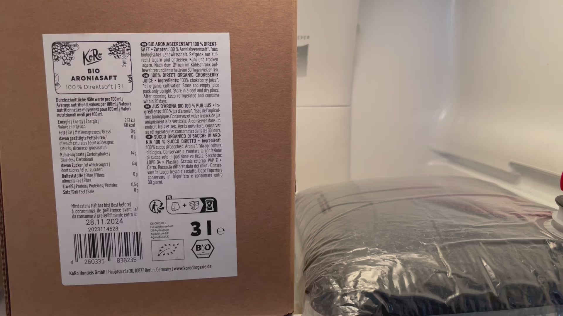 Økologisk grøntsagssaft 3 l Bag-in-Box