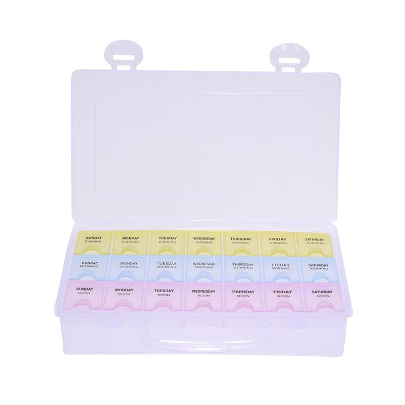 Opbevaringsboks til en uge med 21 rum