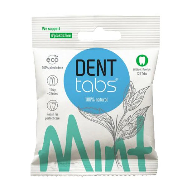 Denttabs Tandpasta Tabletter Mint 125 stk - Uden fluorid