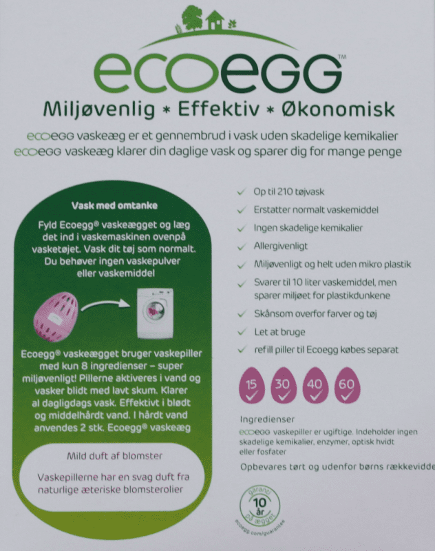 Ecoegg - Vaskeæg med eller uden blomsterduft - 720 vaske