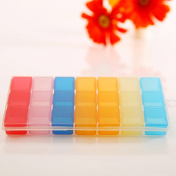 Pilleæske med 21 rum