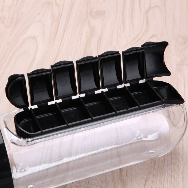 Vandflaske med tablet box