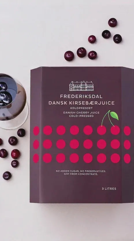 Kirsebærjuice, 3 liter fra Frederiksdal Gods (Uden tilsat sukker)