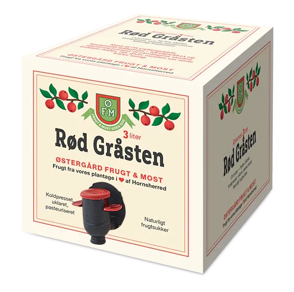 Rød Gråsten Æblemost - 3 Liter i Box