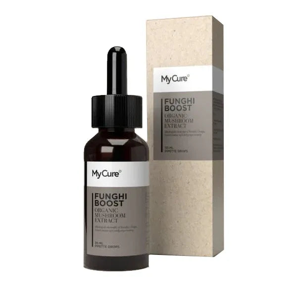 Funghi Boost 30 ml fra Wetality ( Svampe : Reishi, Chaga, Lions Mane og Cordyceps )