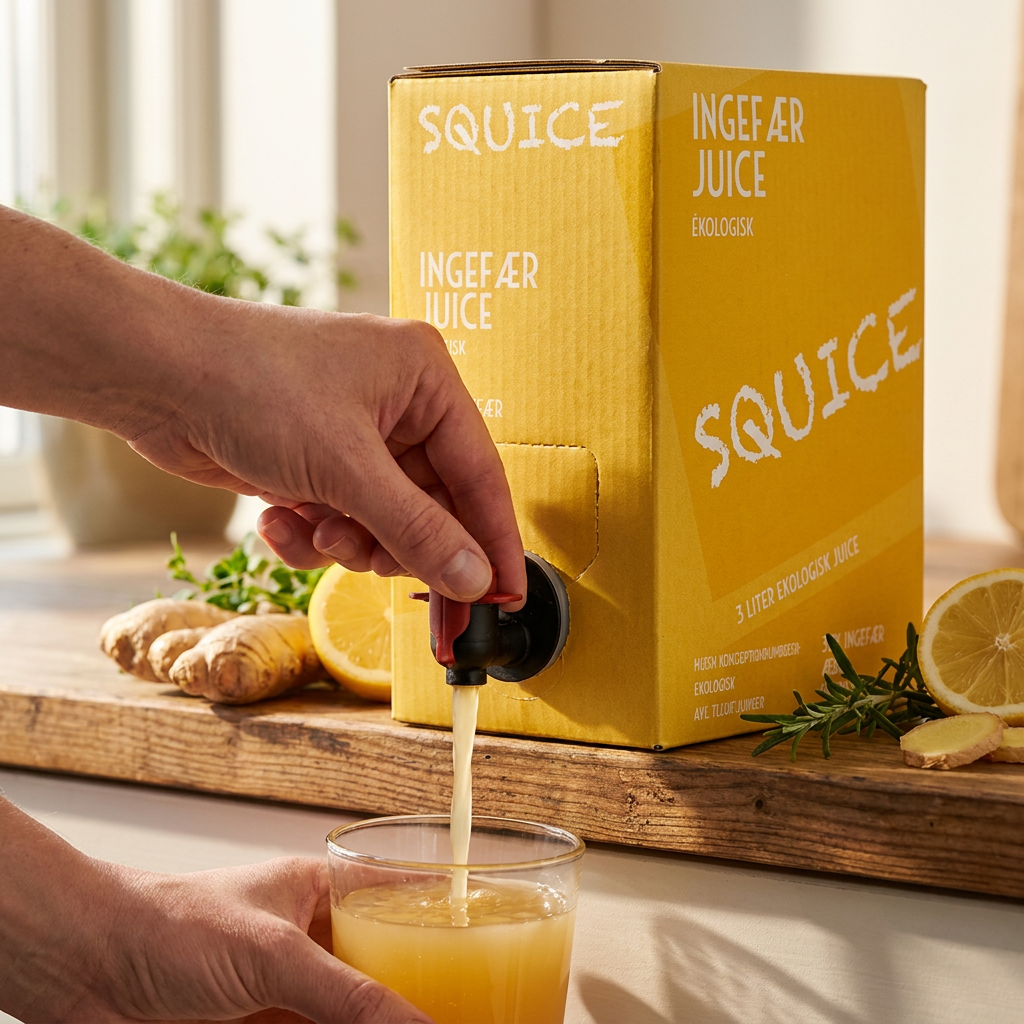 Squice Ingefær Juice – 3 liter koldpresset, økologisk
