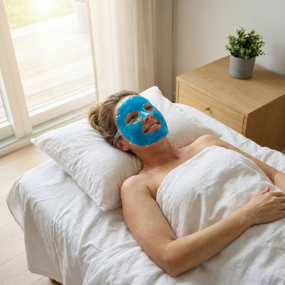 Gel ansigtsmaske mod stress og hovedpine(kan genbruges)