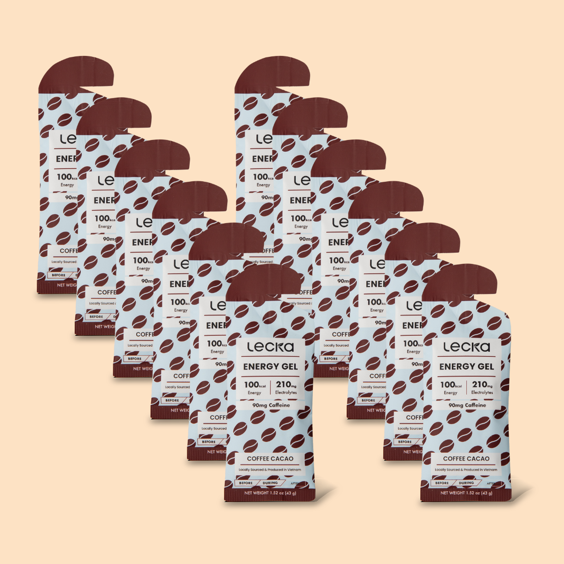 12 Naturlig energigel med essentielle elektrolytter (Coffee Cacao)