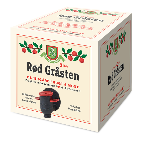 Rød Gråsten Æblemost - 3 Liter i Box - Alt i Sundhed