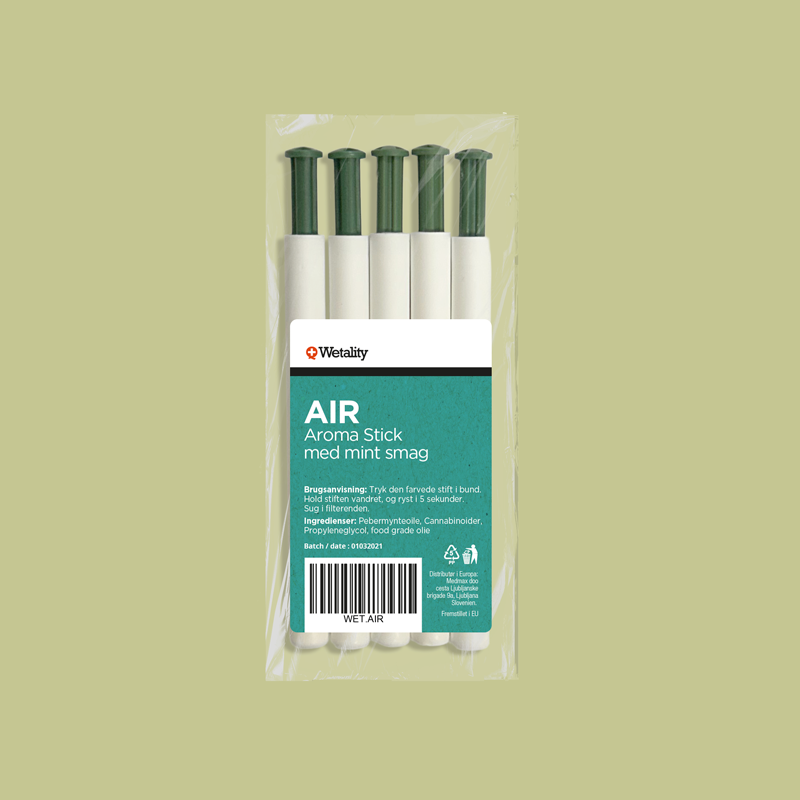 CBD Puffs 5 puffs med mintsmag - Wetality Air penne med mint smag - Alt i Sundhed