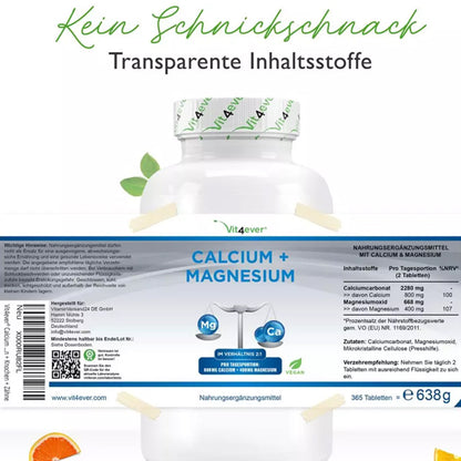Calcium + magnesium - 2: 1 forhold - 365 tabletter