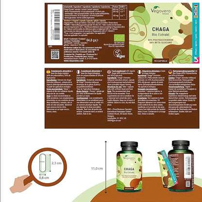 Chaga ekstrakt med 40% polysaccharider (90 Capsules)