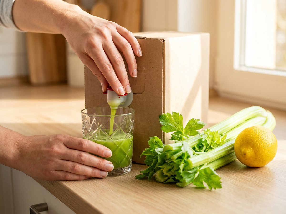 Økologisk bladselleri saft med citron Bag-in-Box 3 l - Altisundhed.dk
