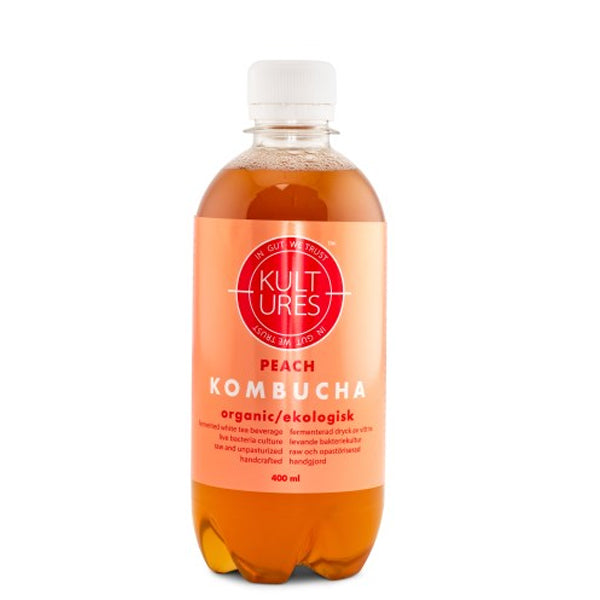 Kombucha Peach 400 ml  Økologisk