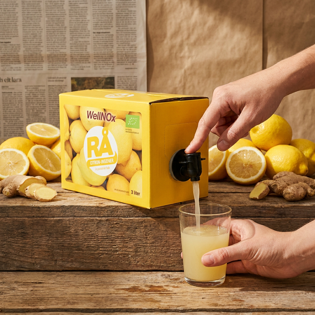 RÅ™ - ØKO Citron &amp; Ingefær - Koldpresset ( 3 Liter )