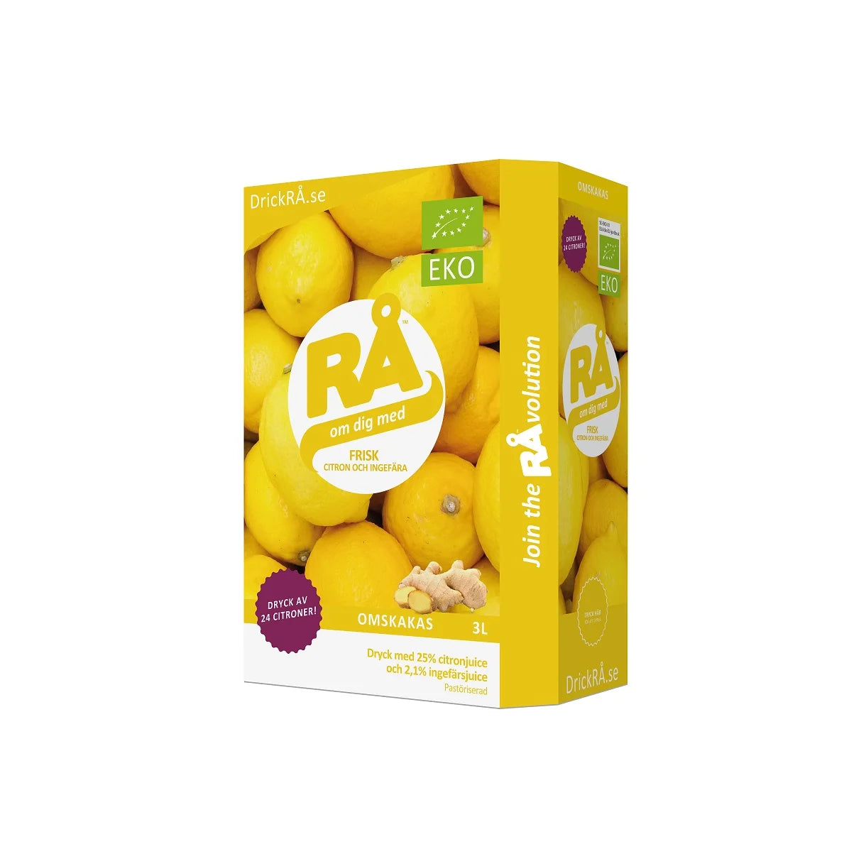 RÅ™ - ØKO Citron &amp; Ingefær - Koldpresset ( 3 Liter ) - Alt i Sundhed