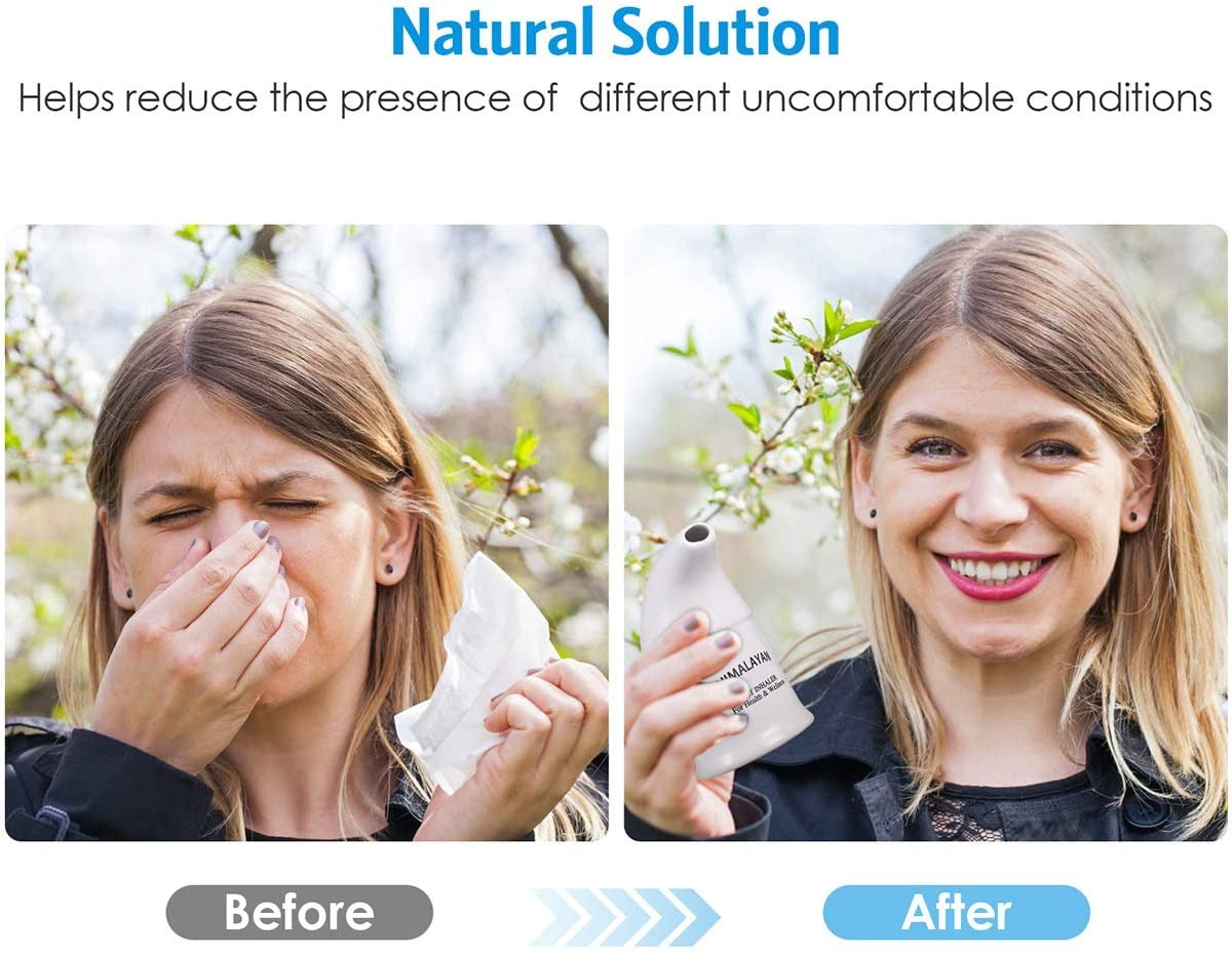 Saltpibe til afhjælpning af KOL, Høfeber/Pollen og Astma. Himalayan Salt Inhaler with Salt