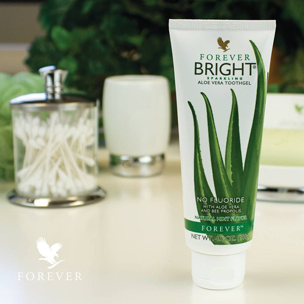 Aloe vera-baseret tandpasta uden fluor. Forever Bright