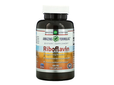 Amazing Nutrition, Riboflavin, 400 mg, 120 Capsules , B2, B vitamin