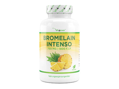 Bromelain Intenso, Ananas, 750 mg (1800 F.I.P), 120 kapsler