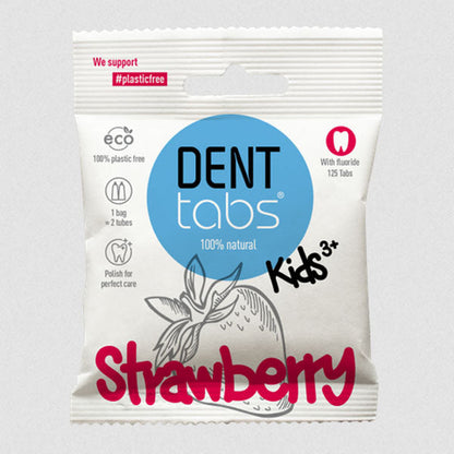 Denttabs - Tandpasta tabletter Børn - Jordbær - m/fluor - 125