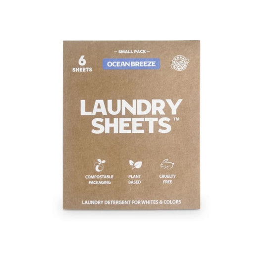 Laundry Sheets – vaskemiddel i ark – Ocean Breeze – prøvepakke 6 ark
