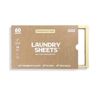 Laundry Sheets – vaskemiddel i ark – uden duft 60 stk.