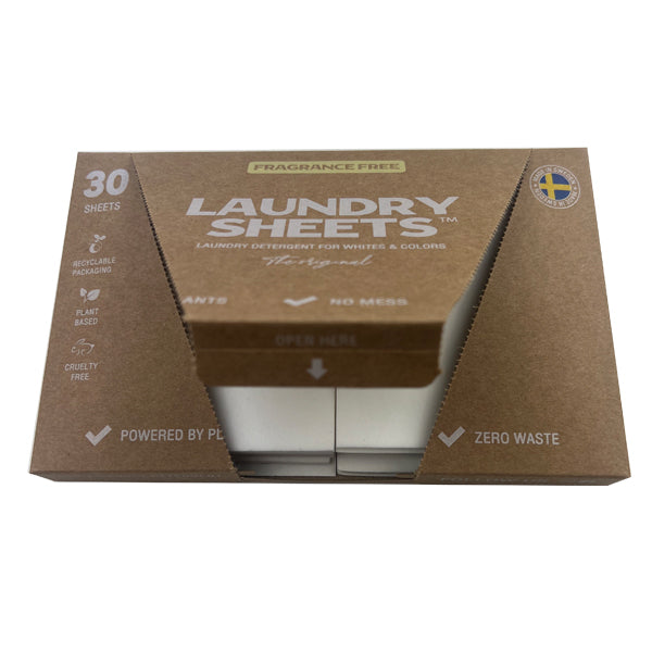 Laundry Sheets – vaskemiddel i ark – Uden duft 30 stk.