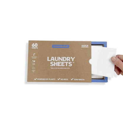 Laundry Sheets – vaskemiddel i ark – uden duft – prøvepakke 6 ark