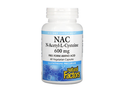 Natural Factors, NAC N-Acetyl-L-Cysteine, 600 mg, 60 Vegetarian Capsules