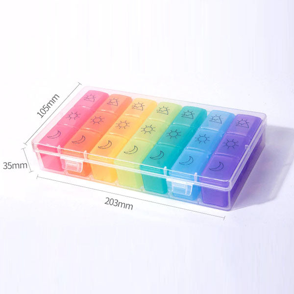 Stor pille æske med 21 rum