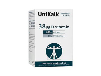 Kalk 38 µg ( Calcium ) D-vitamin (180 tabletter)